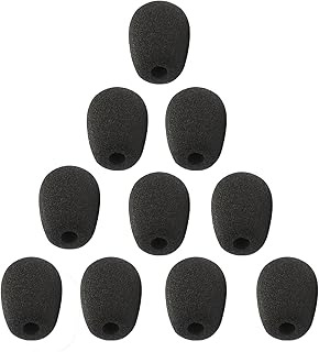 مجموعة أغطية ميكروفون لسماعات الرأس من فاشون مانيا، 10 قطع من إسفنج ناعم ومريح وأغطية ميكروفون عالية الكثافة لمجموعة متنوعة من ميكروفونات سماعات الرأس