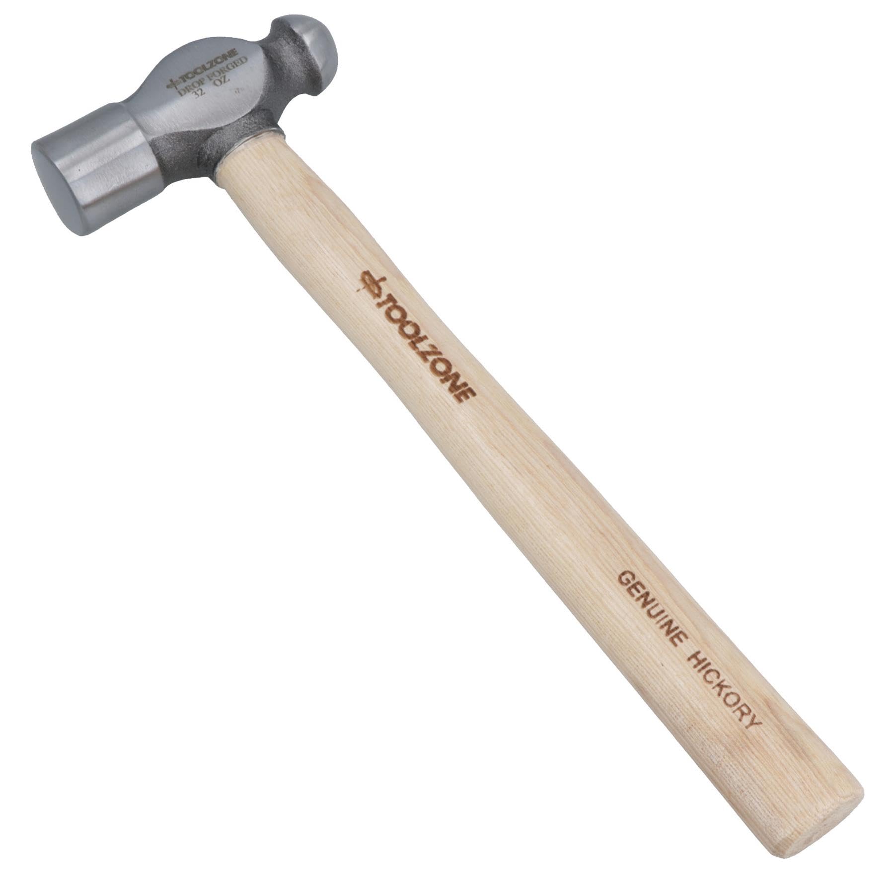 Ab Tools Silver, Hickory Wood 32Oz American Hickory Ball Pein Pin Hammer Wooden Handle Drop Forged Head