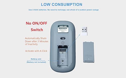 Miniatura 5 de Ratón inalámbrico, 2 ratones silenciosos y 1 combo de alfombrilla de ratón, mouse óptico portátil de oficina, 2.4 GHz con mini receptor USB, 3 DPI