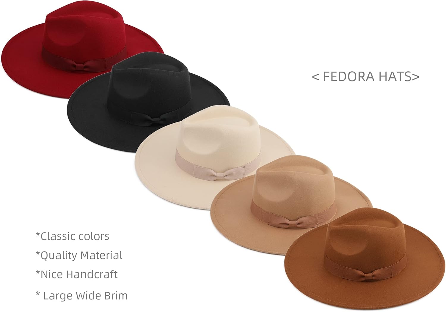Big Wide Brim Women Fedora Hat - Image 6
