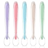 Baby Silicone Spoons, 5 PCS Baby Training Feeding Spoons for First Stage 4 Months Toddlers, Infants Utensils Feeding Supplies, Soft Tip BPA Free Gum-Friendly Dishwasher Boil-Proof