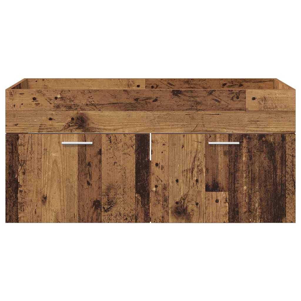 Armadietto da bagno, effetto legno anticato, 100 x 38,5 x 46 cm