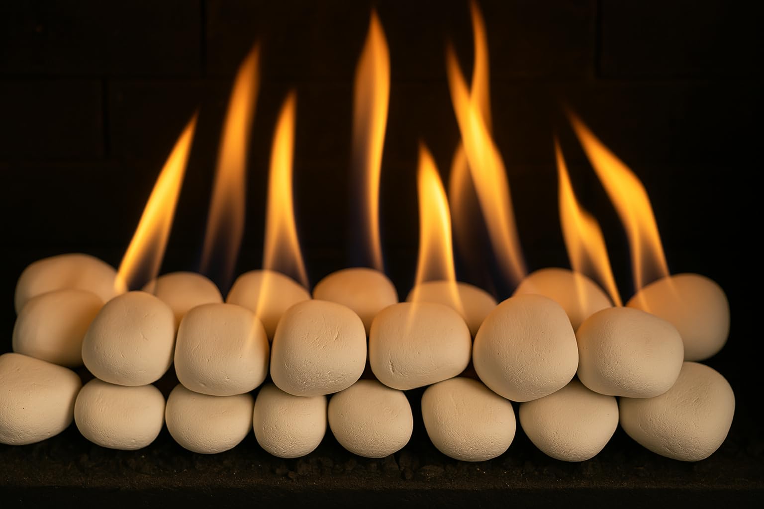 Coals 4 You - 20 Guijarros de Cerámica Blancos para Chimeneas de Bio-etanol y Gas