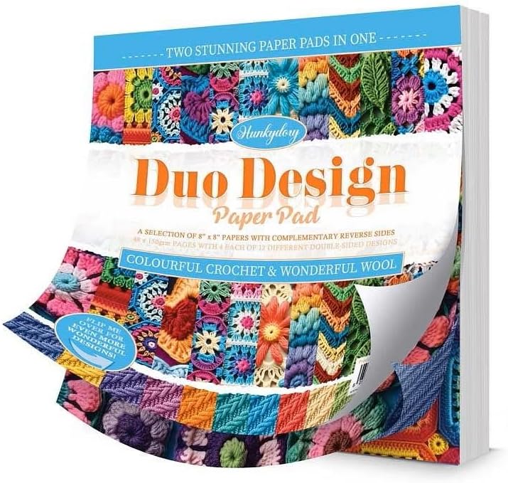 Hunkydory Crafts Duo Design Paper Pads - Colourful Crochet & Wonderful Wool