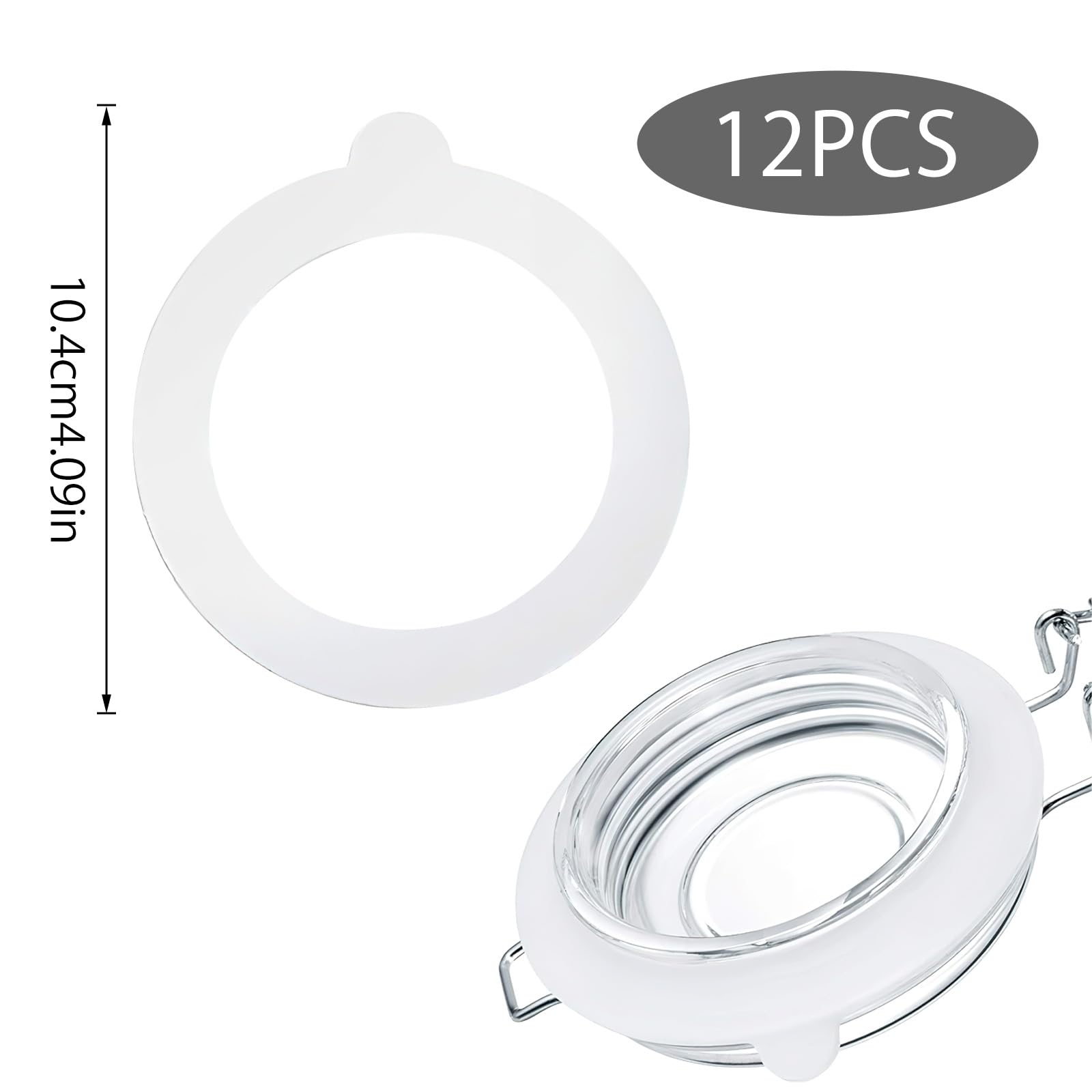 Rechange Bocaux Weck 12 Joints Silicone Pour Bocaux TNSLAND - Rechange Conservation 95x73 Mm - Étanchéité Alimentaire Durable Joints Rechange Weck 95mm