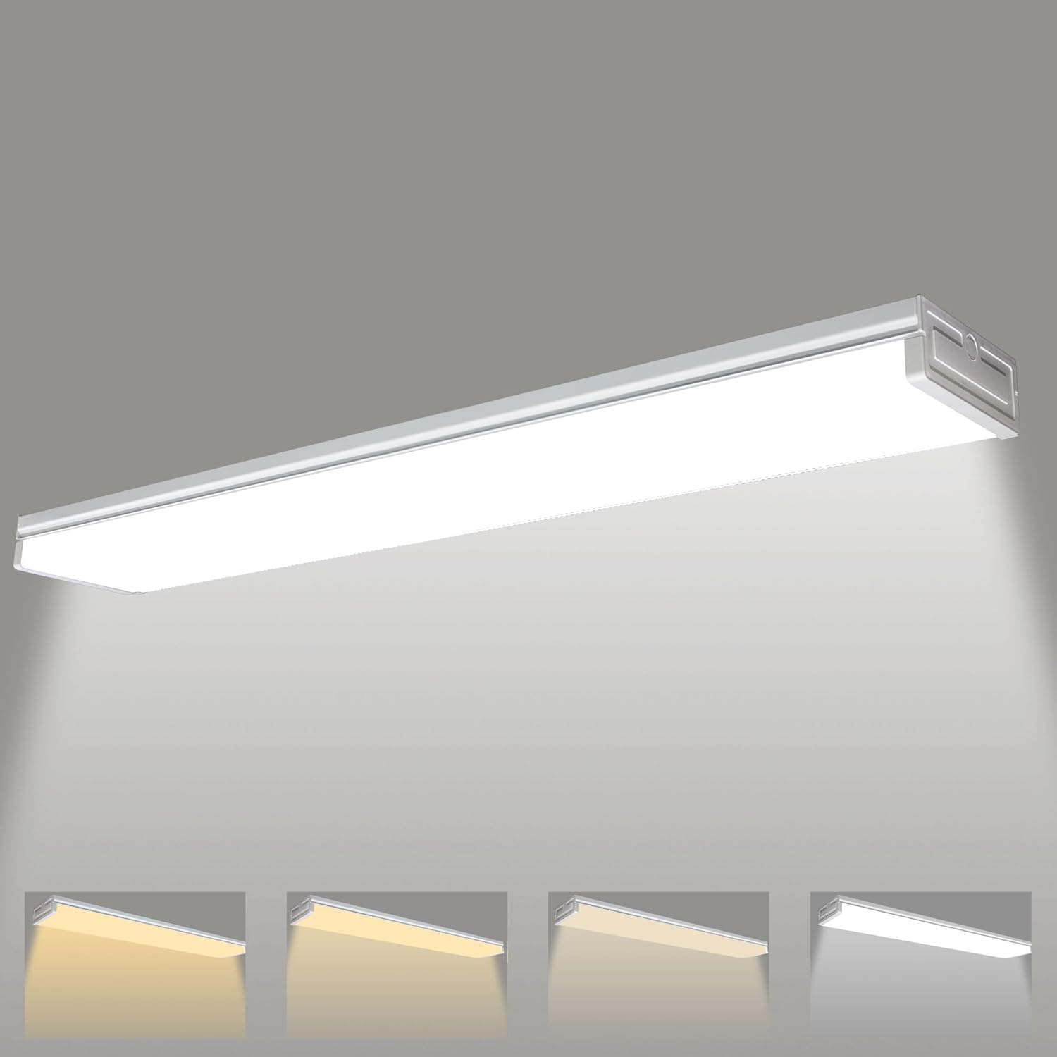 LAMPHOME 4FT LED Shop Light，Led Garage Ceiling Lights, LED Workbench Light，LED Wraparound Light Fixture,Suface Mount,Office Ceiling Light for Garage, Office, Kitchen