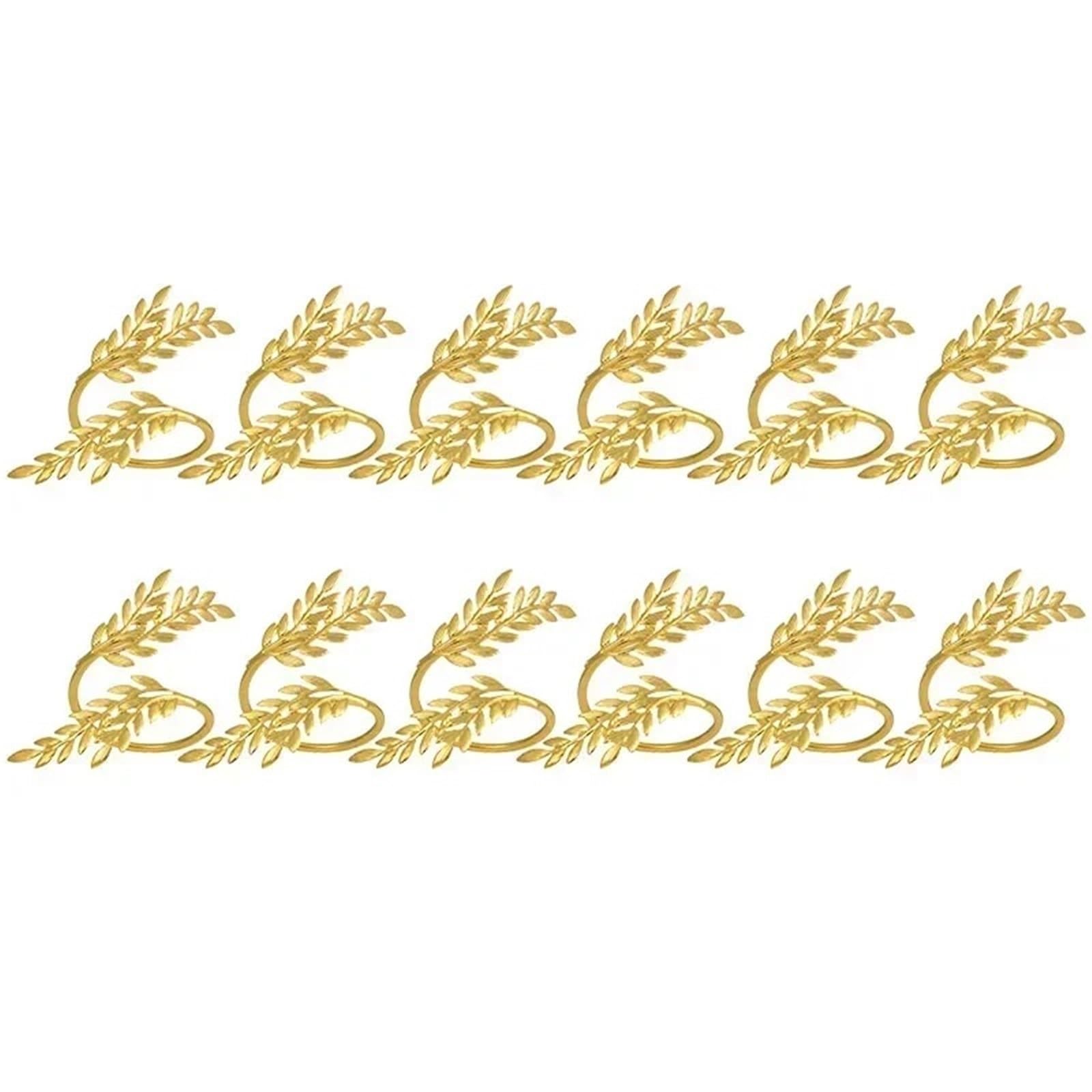 Serviettenringe mit Blattgold, für Hochzeit, Abendessen, Tischdekoration, 60 Stück