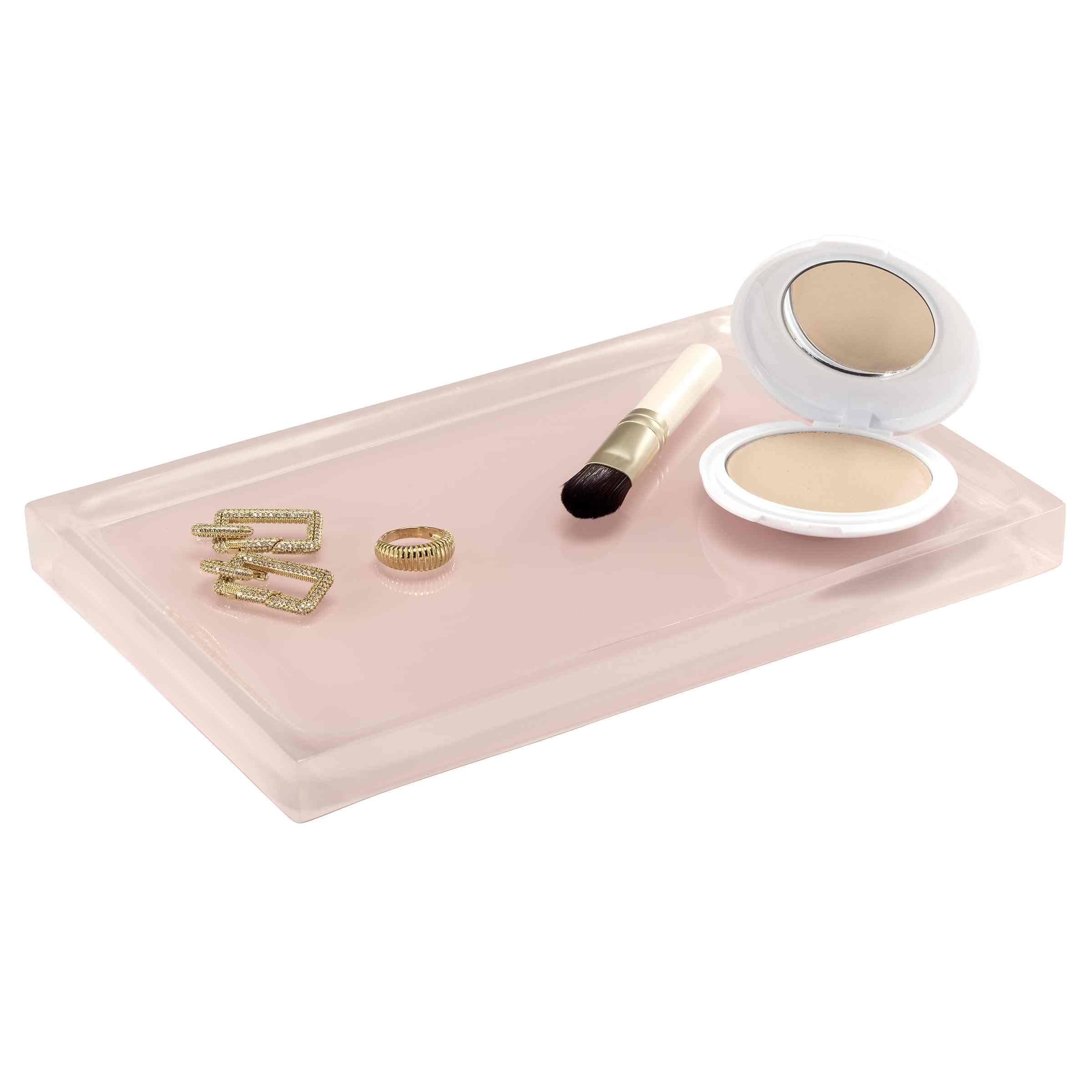 IZOD - Tray, Resin Countertop Accessories, Perfect for Bathroom or Vanity, Dorm Room Essentials (Marina Collection, Pink)