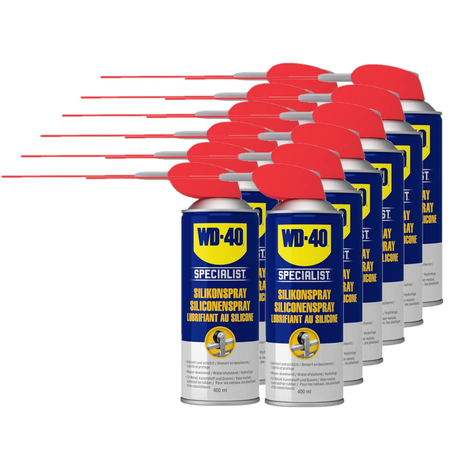 WD-40 Specialist Smart Straw - Spray de silicona (12 x 400 ml)