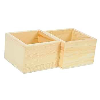 サカナ★送料込み★オーダー木箱×4個 Amazon.co.jp: Alipis 2個 箱 木製 コンテナ 小 木製 木箱