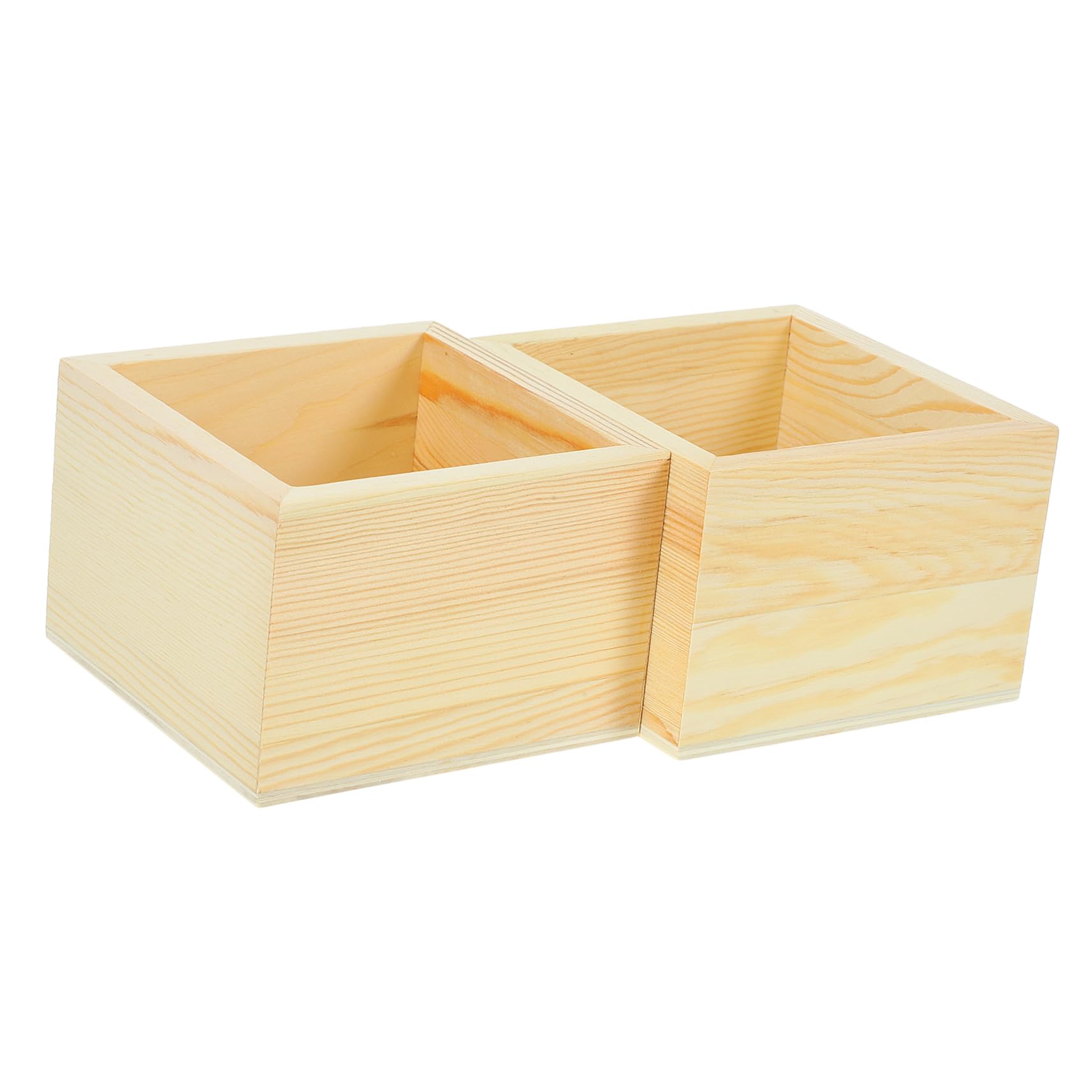 Amazon.co.jp: Alipis 2個 箱 木製 コンテナ 小 木製 木箱