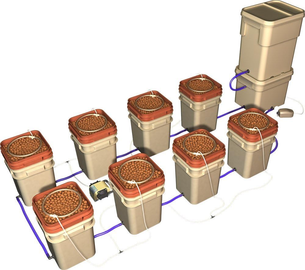 General Hydroponics HGC706980 WaterFarm 8-Pack Hydroponic Grow System