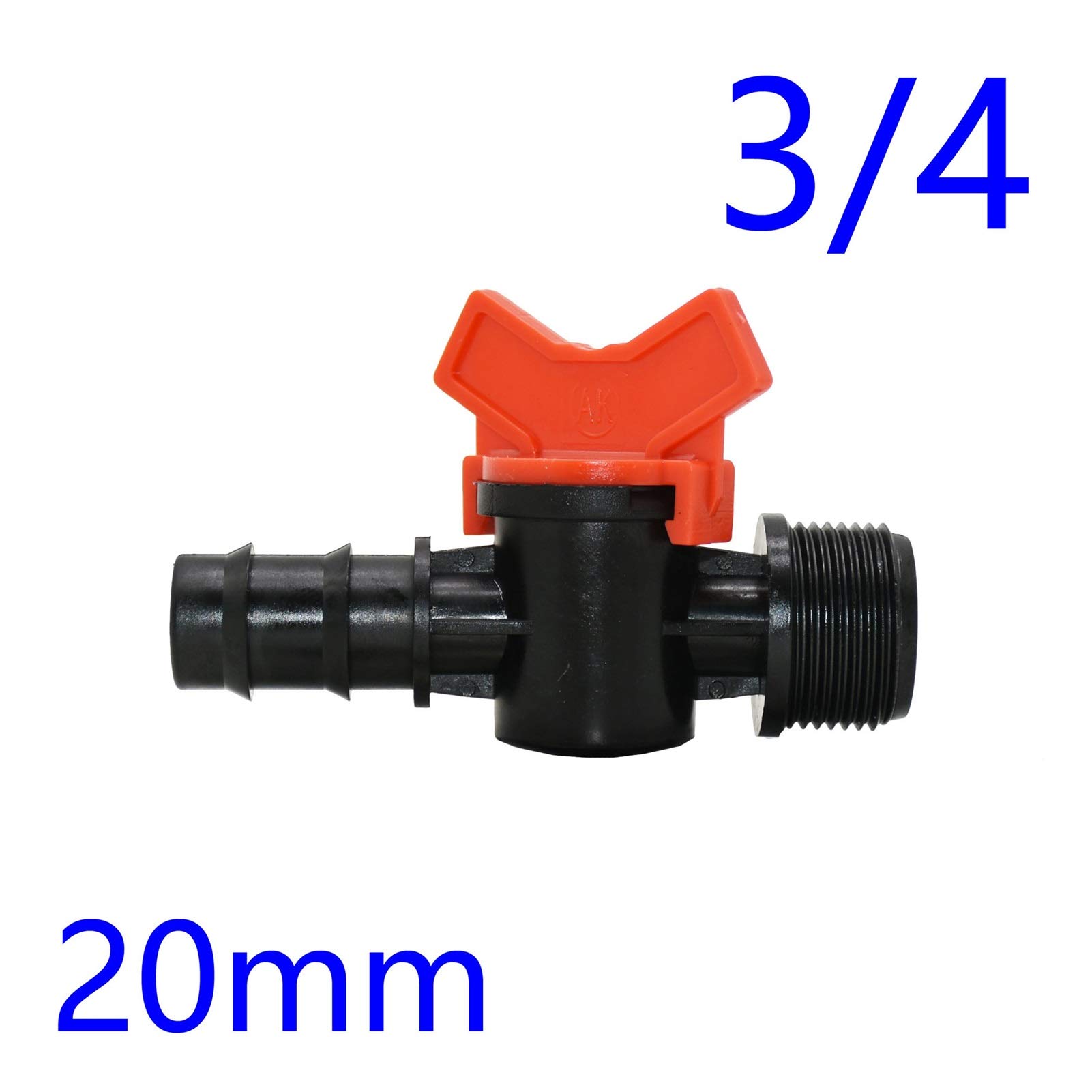 Adaptador de Conector de válvula de riego para Manguera de 16 mm y 20 mm a Manguera de jardín con Rosca Externa de 3/4 de Pulgada y 1/2 Pulgada y 3/4 de Pulgada.