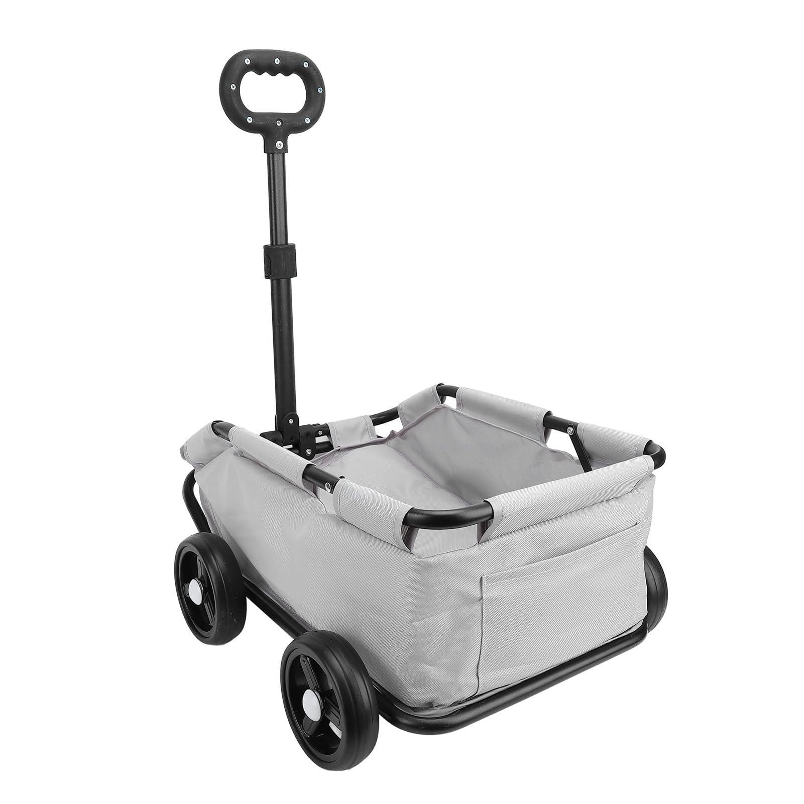 Hundewagen mit Rahmen aus Kohlenstoffstahl, Reisekorb für Haustiere mit Rädern, leichter, zusammenklappbarer Tiertransporter für Hunde und Katzen bis zu 7 kg, geräumiges Design aus (Grau)