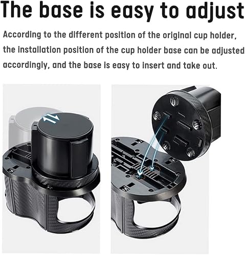 Miniatura 5 de Adaptador expansor de portavasos de coche 2 en 1, organizador multifuncional con rotación de 360 grados ajustable, para barcocaravana