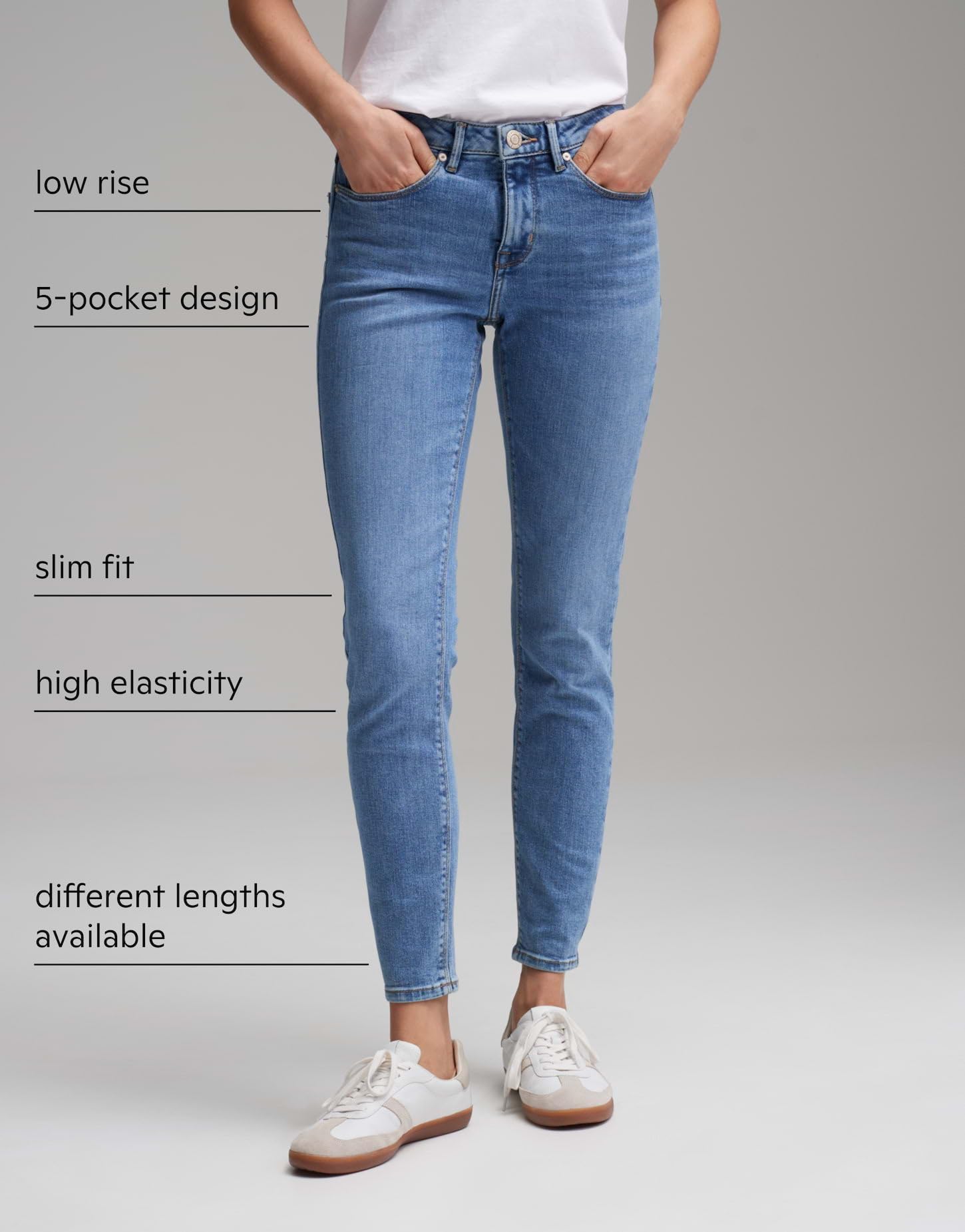 OPUS Damen Skinny | Skinny Jeans ELMA Ocean Blue Low Rise mit Stretch-Anteil