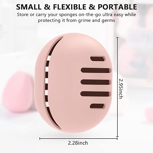 Miniatura 6 de Fauxomor Soporte para esponja de maquillaje 2 piezas de silicona transpirable de doble cara para viajes esponja de maquillaje inastillable para