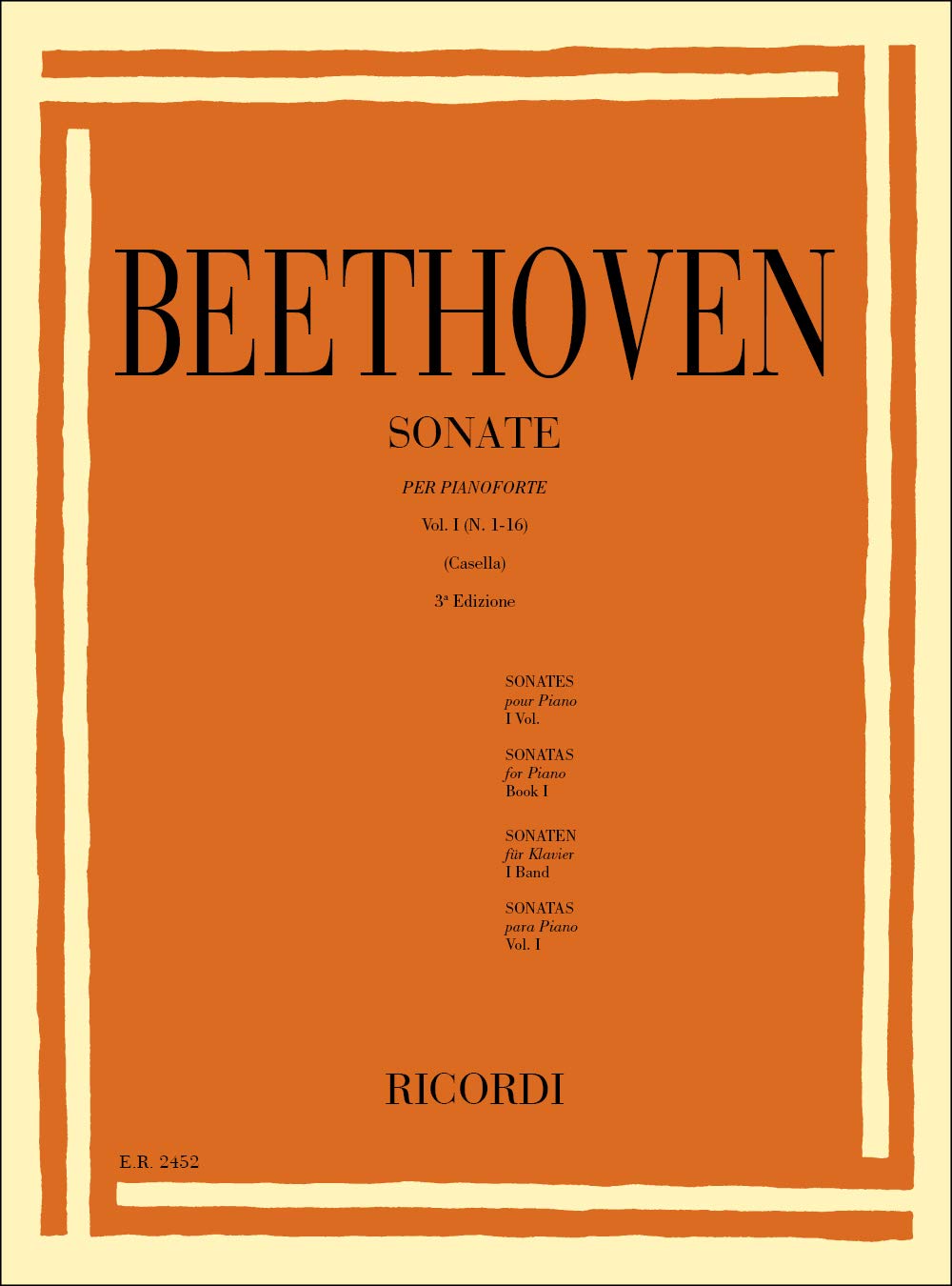 Beethoven Sonate per pianoforte Vol.I (N.1-16) 3^ Edizione