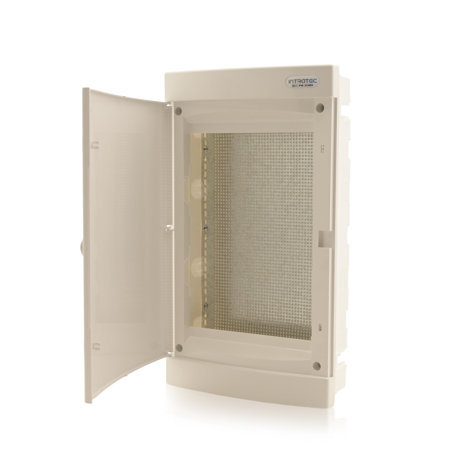Intratec distribuidor multimedia empotrado IP40, 283x482x70 mm – Blanco RAL 9003, ideal para Smart Home y redes domésticas