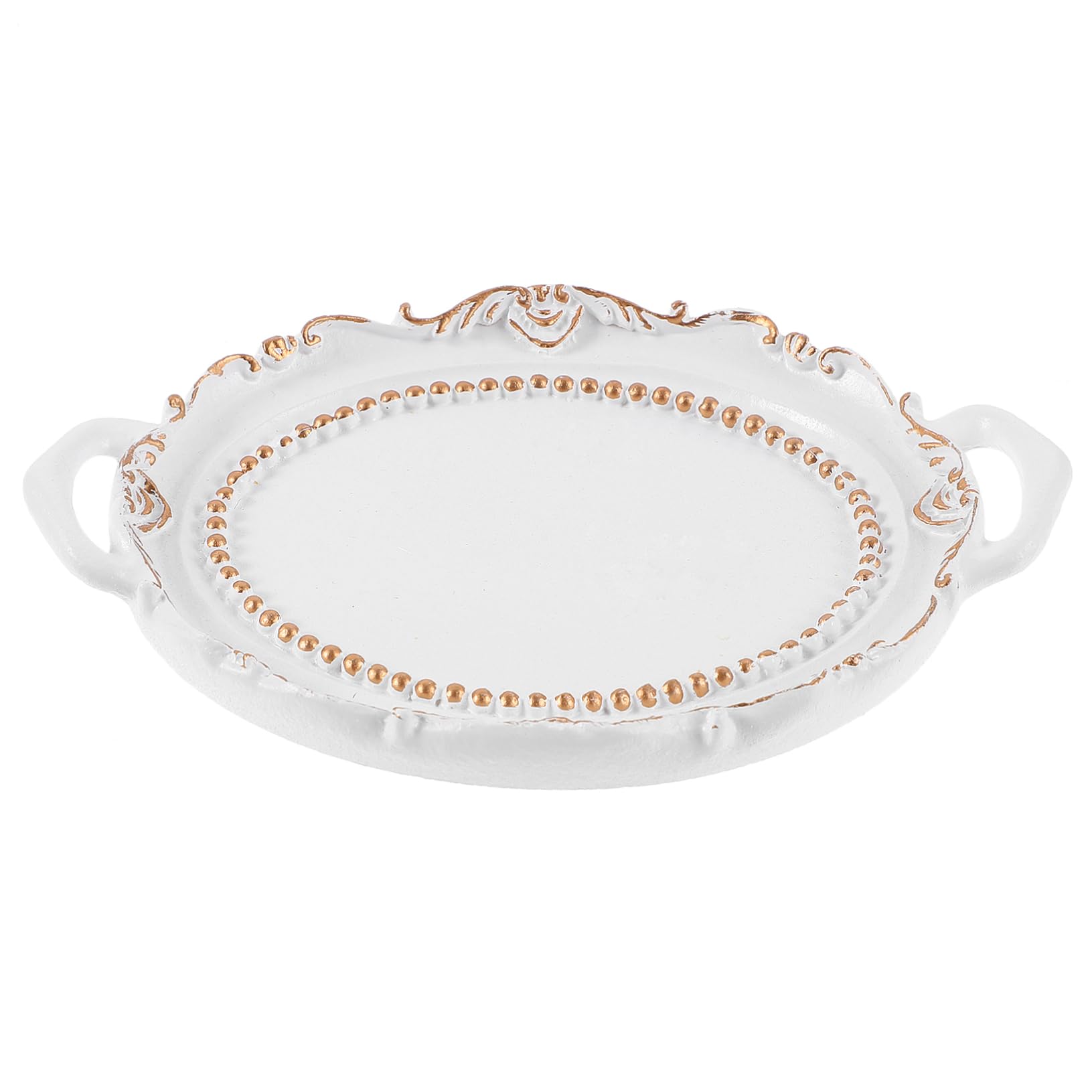 Uiefcndl White Oval Trinket Tray Resin Stylish Jewelry Storage Decorative Ring Dish For Home Tabletop Jewelry Store Decor/37573(White)