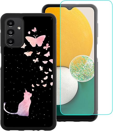 Funda compatible con Samsung Galaxy A13 5G, protector de pantalla integrado, antideslizante, a prueba de golpes, para Samsung Galaxy A13 5G Butterfly