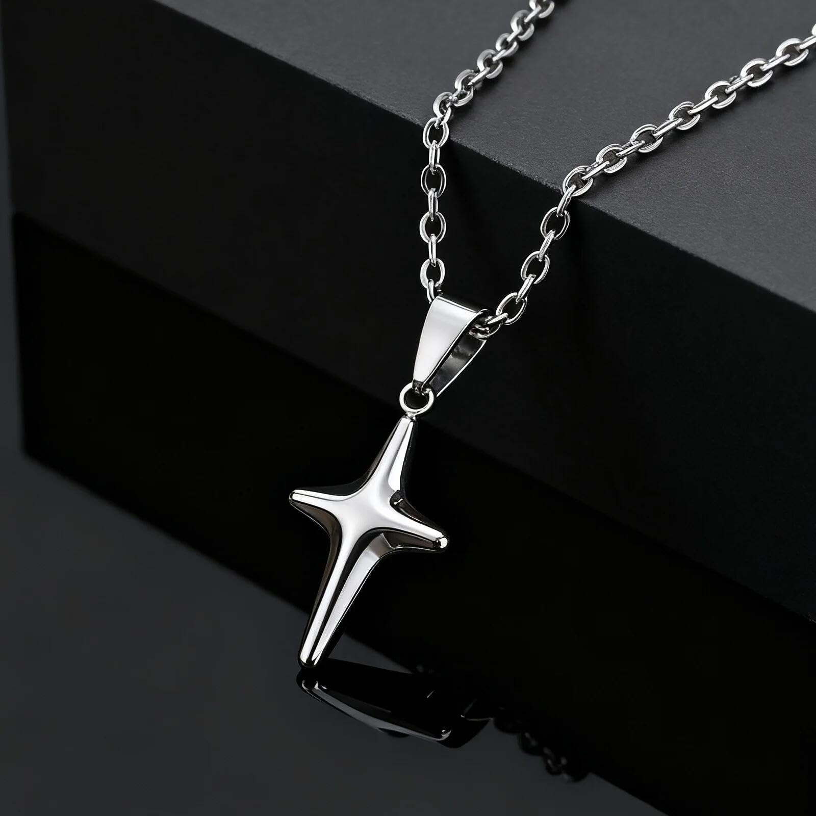 Collar personalizado para hombre y mujer, collar simple y moderno con colgante de estrella, gargantilla de color plateado para hombre, accesorios de joyería punk para fiesta de moda