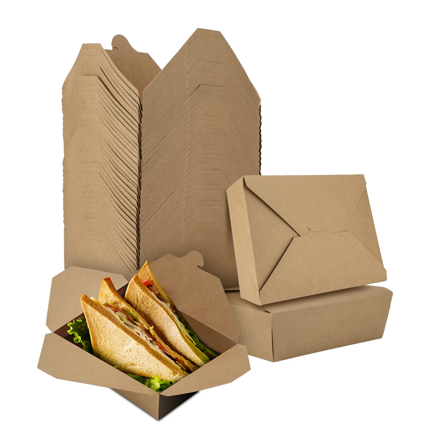 Buy TKOOFN 71oz Take Out Food Containers, 40 Pack Kraft Paper Food