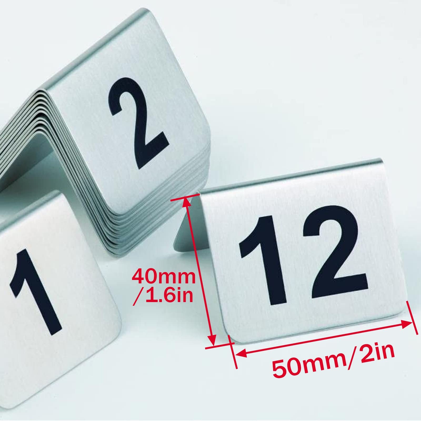Señalización Digital, Números Negros de Doble Cara, Tarjetas números Mesa apilables, perfectos for restaurantes, Bares, hoteles(1 to 50)