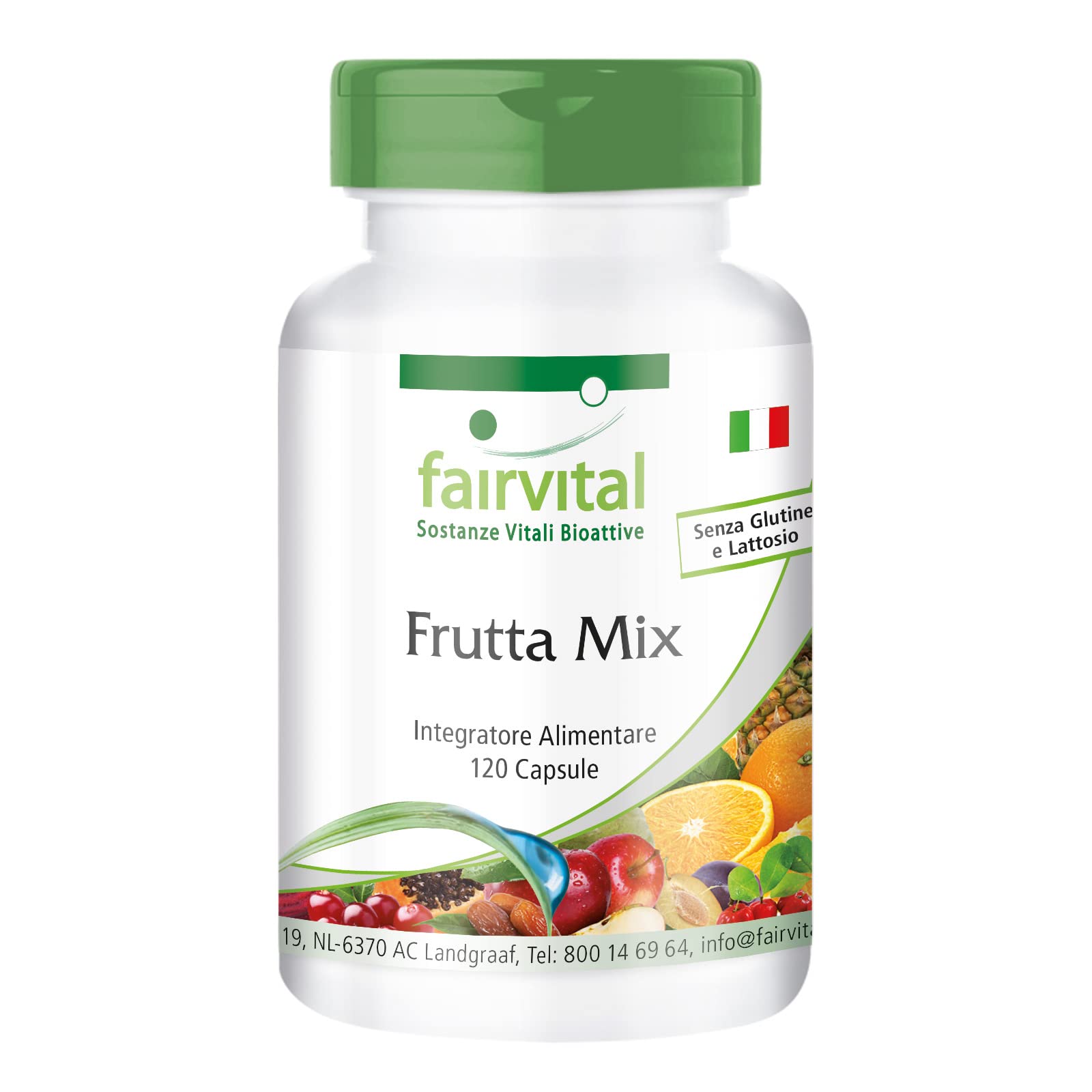 fairvital Mix di frutta, 120 capsule, ALTO DOSAGGIO, VEGANO, polvere multivitaminica naturale alla frutta, con estratto di mirtillo rosso, acerola, spirulina e molto altro