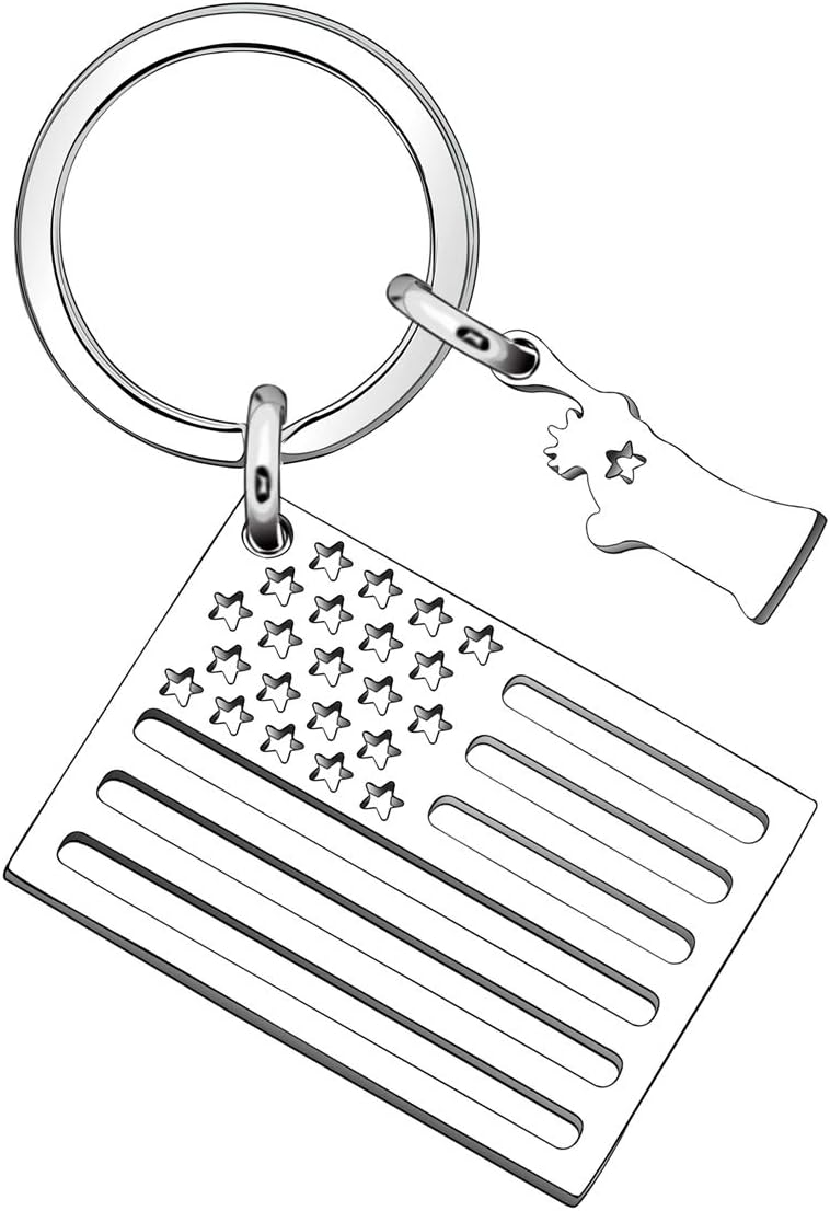 USA Flag National Flag Keychain, New York's Statue of Liberty Souvenir Gift Key chain Key Ring Keyriing for Women Men