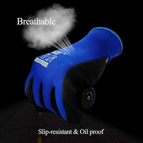 Miniatura 7 de Guantes de látex de poliéster de calibre 13 para hombres y mujeres, multiuso, construcción, almacén, jardinería, montaje