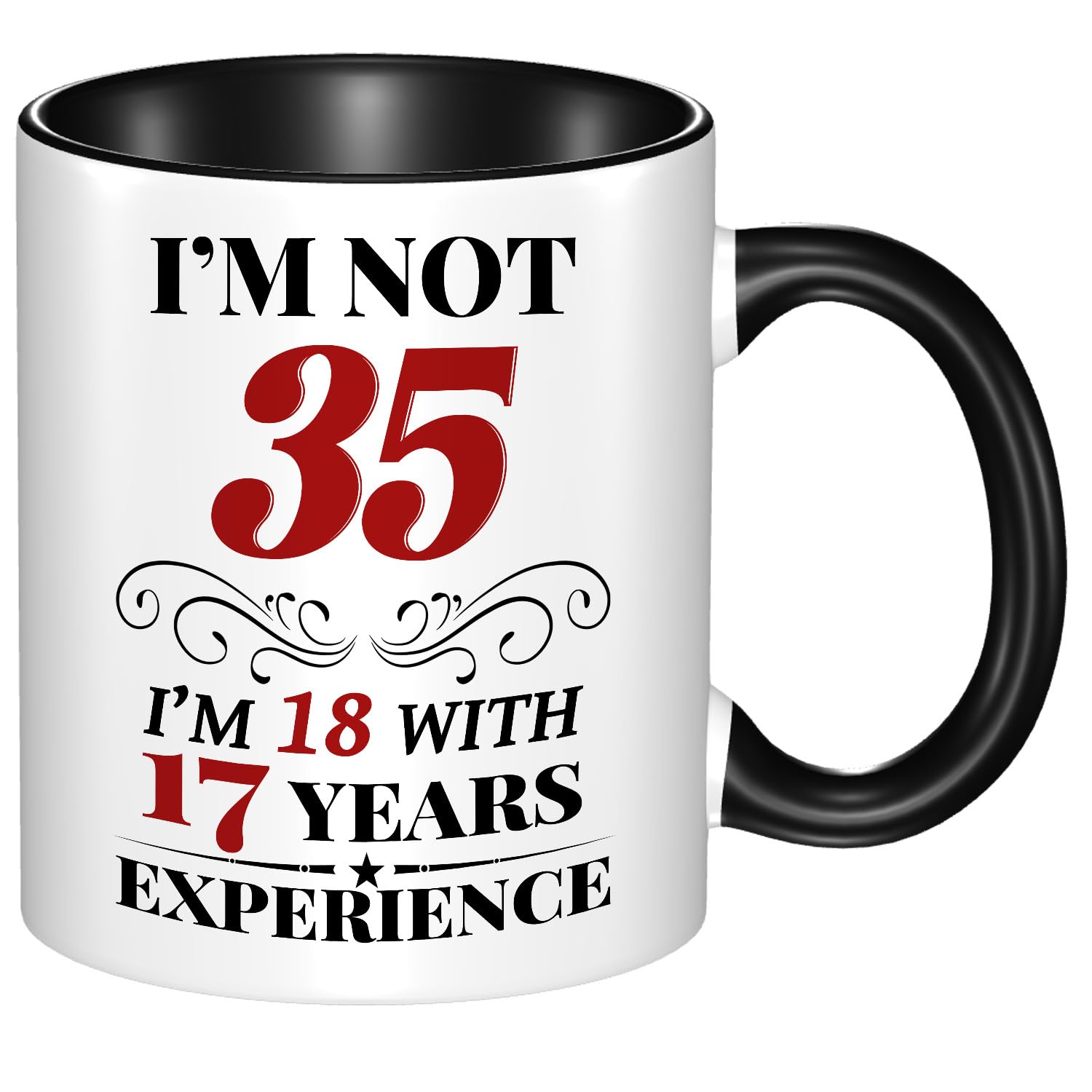 35th Birthday Mug for Women Men, Turning 35 Year Old Birthday Gifts Women Men Mom Dad Wife Husband, Sister, Best Friends, Coworkers, Her, Him, Dishwasher and Microwave friendly, 11oz Coffee Cup