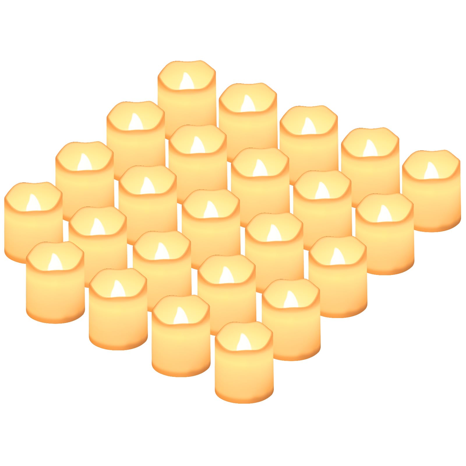 24 Velas LED sin llama, velas de batería sin llama, lámparas de té de luz cálida realistas y brillantes, adecuadas para bodas, festivales, fiestas, decoración del hogar, halloween, nochevieja, Navidad