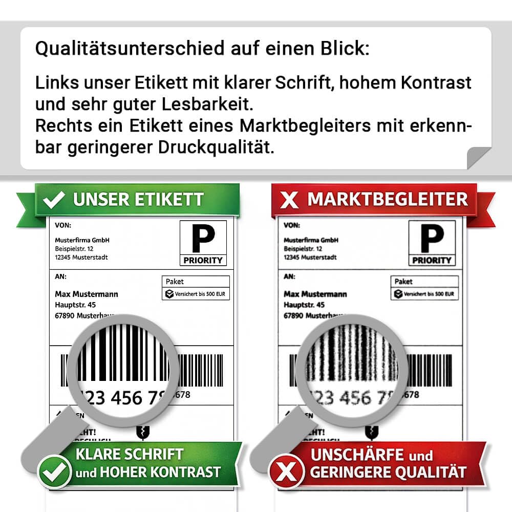 Thermo-Eco Versandetiketten, weiß, 10 x 15 cm, 500 Stück/Rolle, 100 Rollen, Art.-Nr. 611867 | Paket Etiketten | Versandlabel | Rollen Etiketten