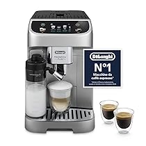 De’Longhi Magnifica Plus – Perfetto Macchina da Caffè Automatica, LatteCrema Montalatte Automatico, 18 Bevande in un Solo Tocco, Display Touch a Colori, Argento e Nero (ECAM322.70.SB)