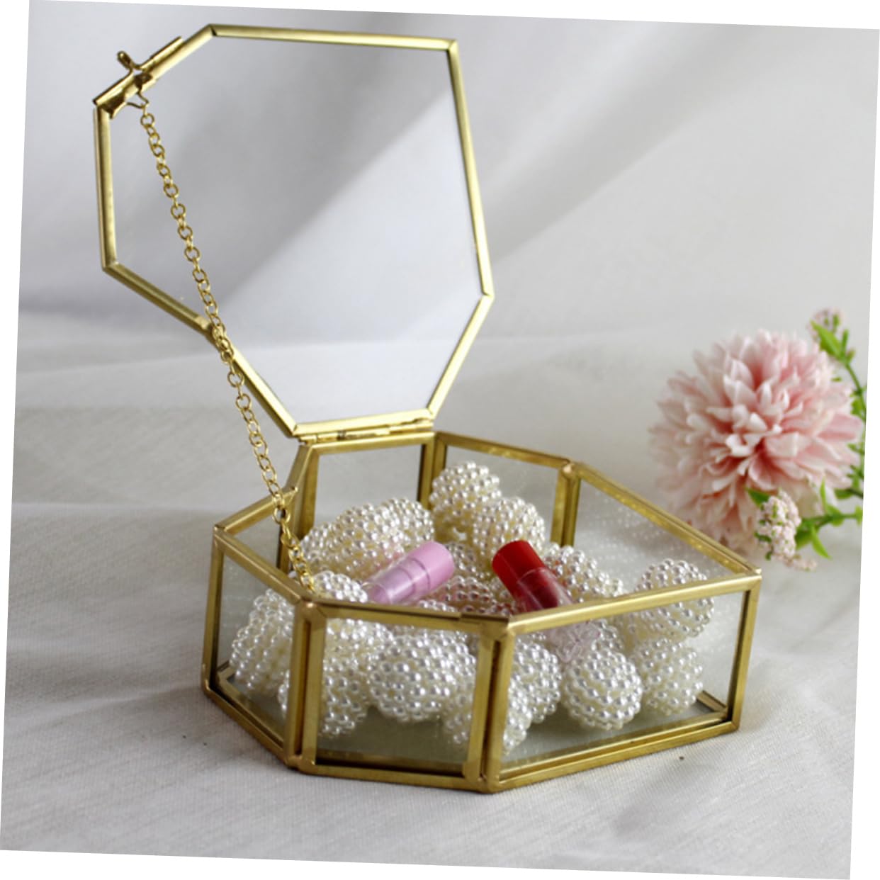 Gatuida 1 pieza Caja de Joyería de Forma de Organizador Decorativo de Joyería Estuche para Pendientes Collares y Anillos para Bodas y Recuerdos