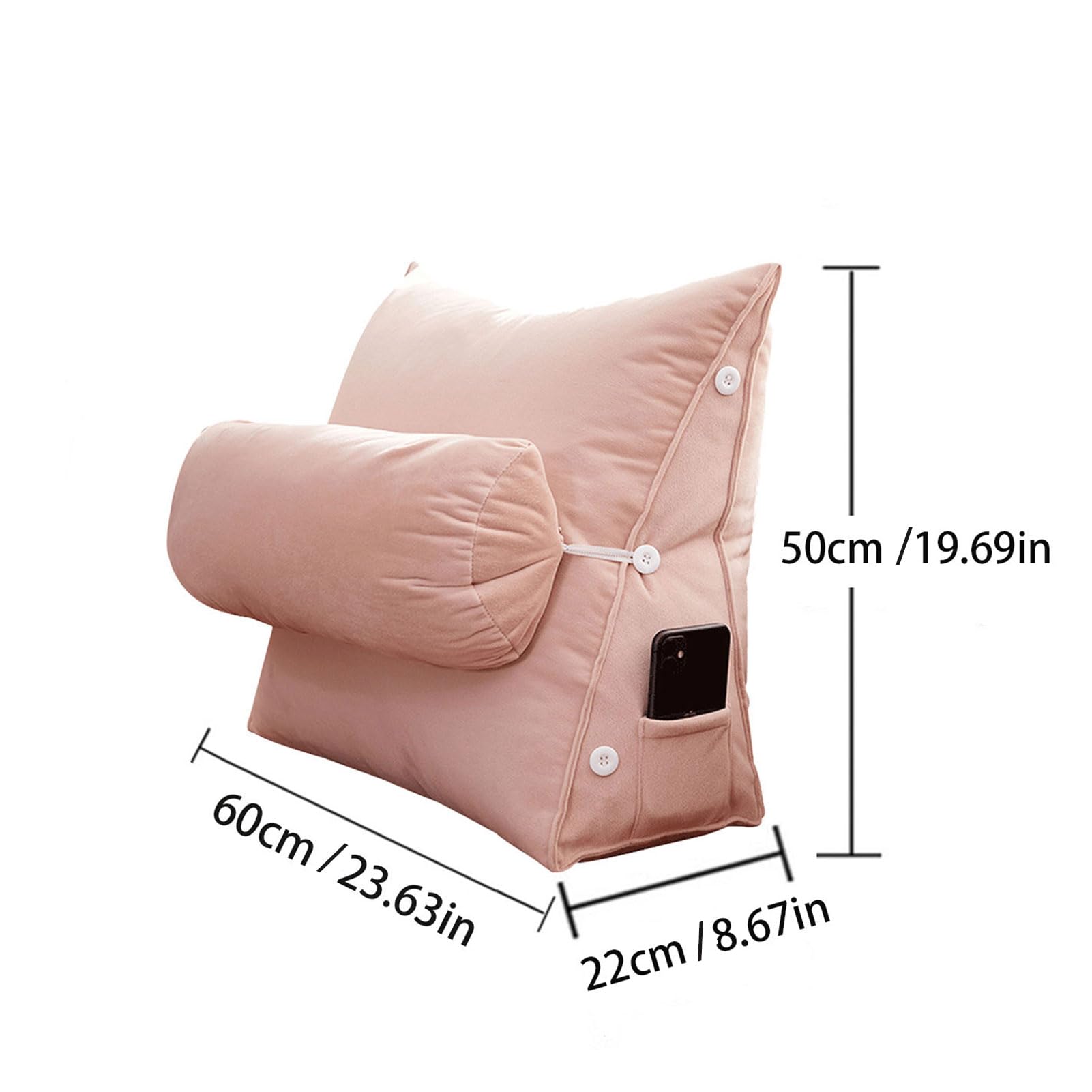 Poduszki do czytania, podparcie pleców, miękka, trwała, ergonomiczna poduszka na sofę, krzesło, łóżko, podparcie pod telewizor, gier, zdejmowane podparcie karku, 60 x 50 x 22 cm