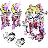 Novu Ink Pretty Guardians Cosplay Princess Kawaii Watercolor Temporary Tattoos Set of 3 Designs