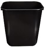 Trash Can, Rectangular Commercial Office Wastebasket, 7 Gallon (Pack of 2), Black