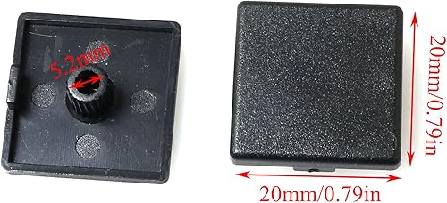 Miniatura 2 de 10pcs 2020 Tapa de extremo de perfil de aluminio estándar europeo 2020 Serie 20 Accesorios de perfil de aluminio con ranura en T, negro