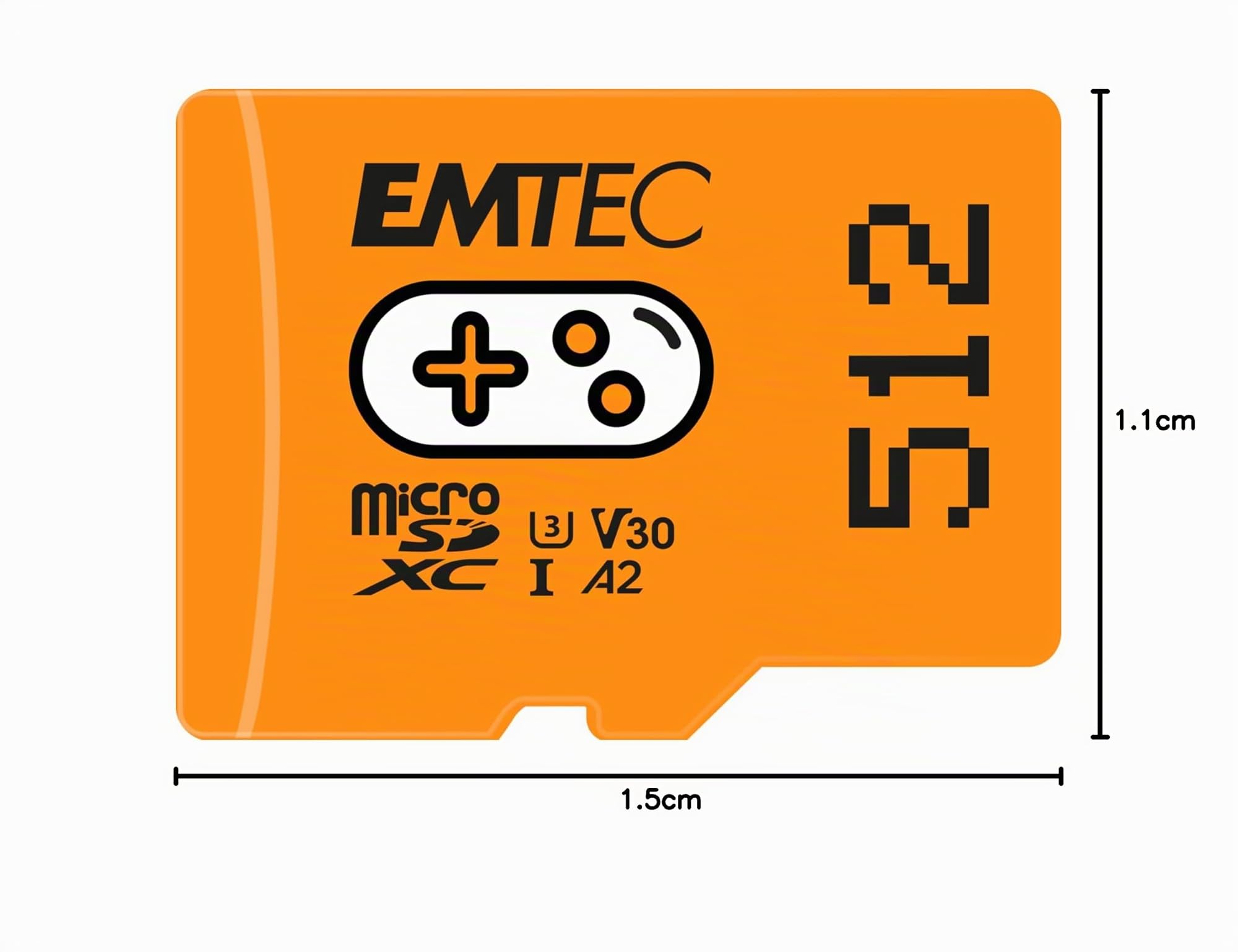 EMTEC - Gaming - ECMSDM512GXCU3G - Tarjeta MicroSD de 512 GB - Velocidad de Escritura 95 MB/s - Velocidad de Lectura 100 MB/s - Naranja
