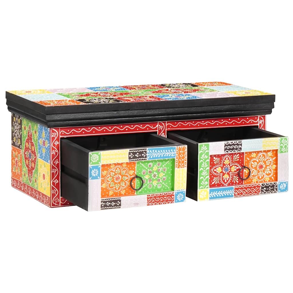 **Mueble de TV de mango de madera maciza montado en la pared, mueble de TV con compartimentos de almacenamiento, rectangular para salón, 60 x 30 x 24 cm, multicolor**