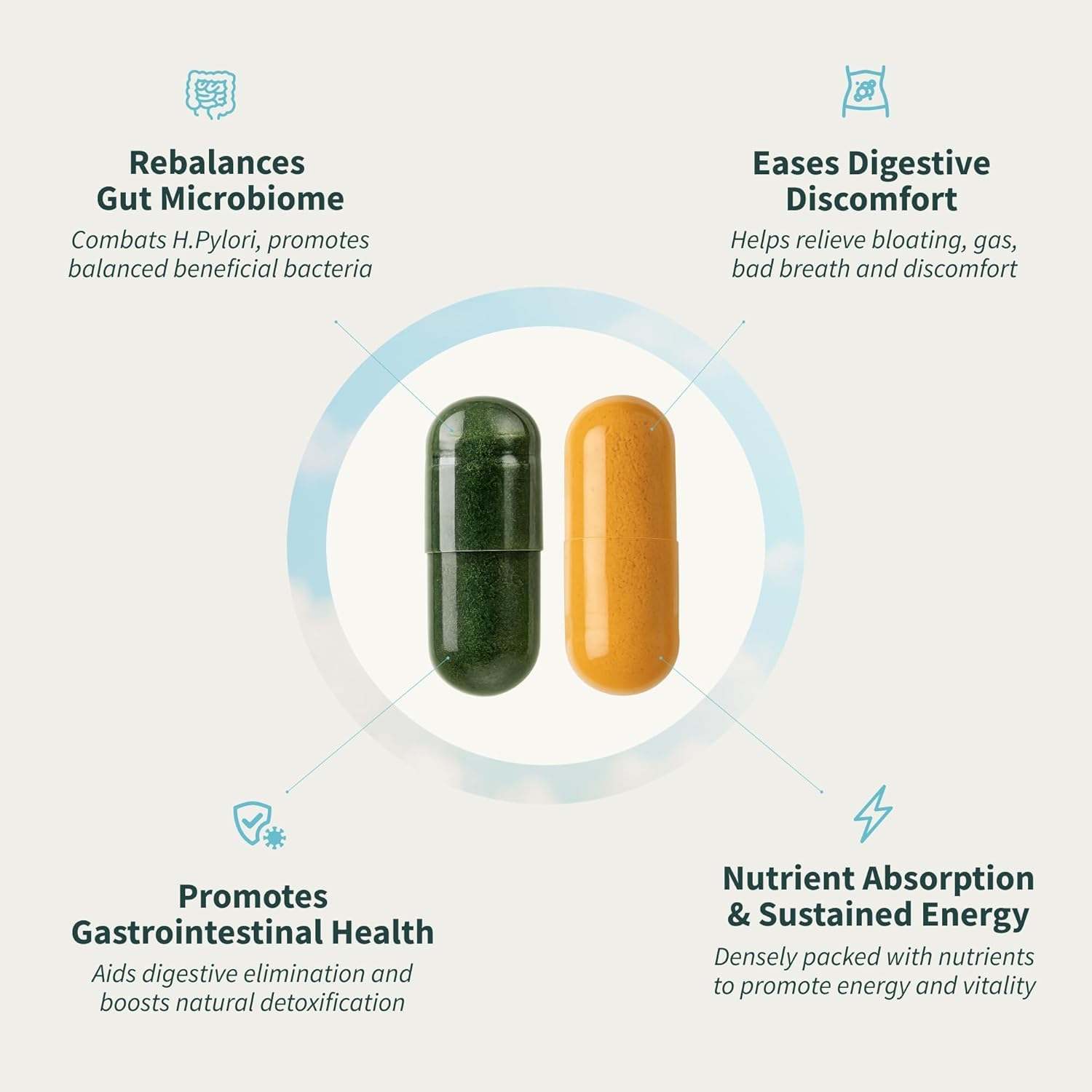Paquete Espirulina Chlorella Orgánica con Probiótico + Verdes