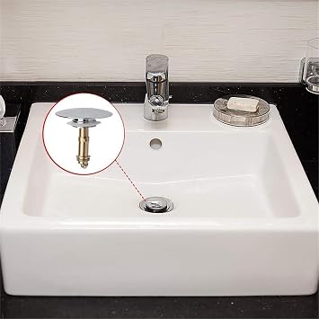 2-Pack 66mm Chrome Easy Pop Up Basin Waste Bathroom Sink Push Button Click Clack Plug