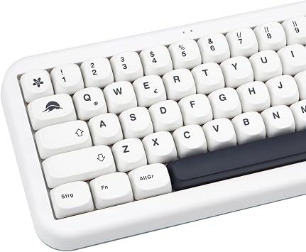 White PBT Keycaps 144 Keys Minimalist Style MOA Profile Key Caps Dye Sublimation Customized Keycaps Set Compatible with Cherry MX Switches Mechanical Keyboards