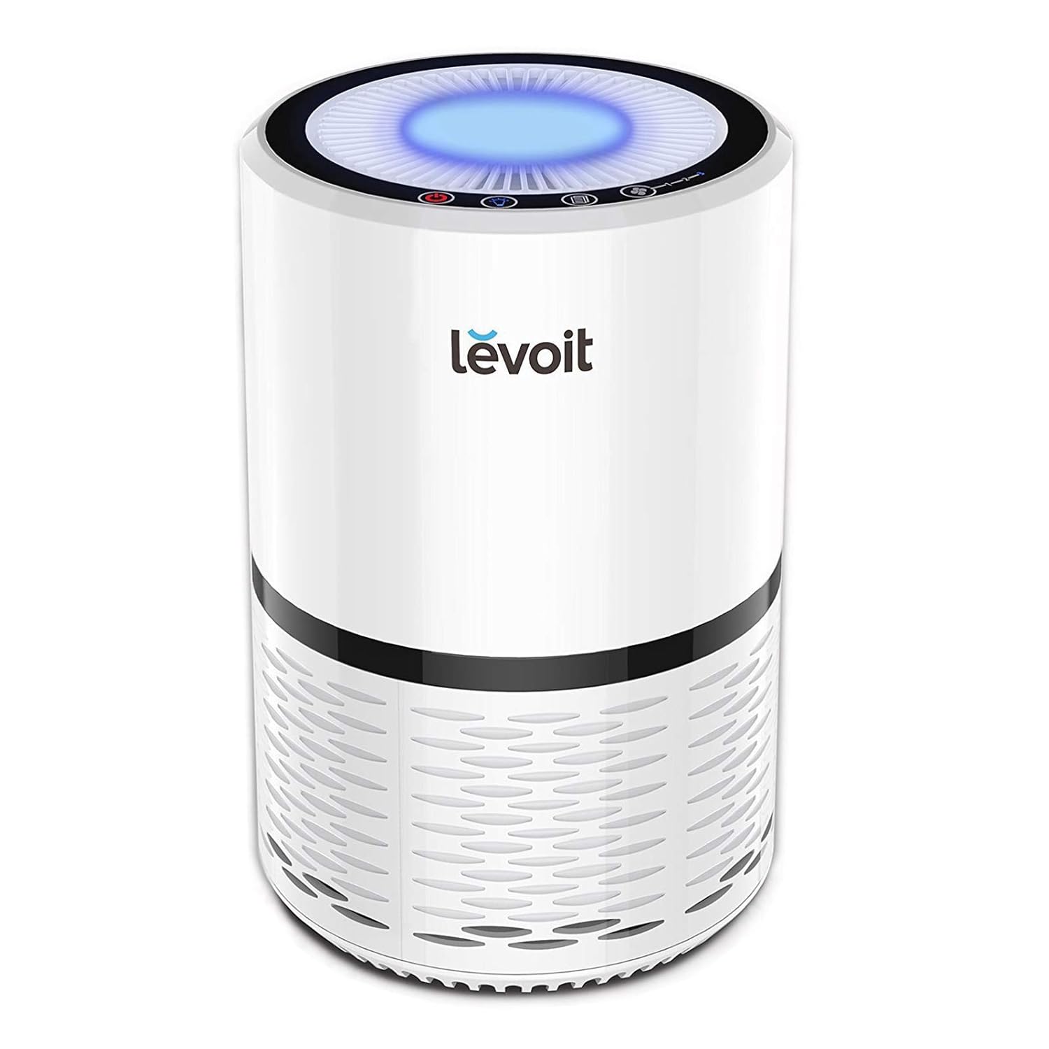 LEVOIT LV-H132 Purifier with True Hepa Filter Odor Allergies Eliminator for Smokers Smoke Dust Mold Home and Pets Air Cleaner with Optional Night Light Us-120V 2-Year Warranty 1 Pack White