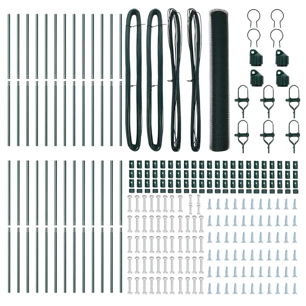 Gartenzaun-Set, 50 x 1 m, grün