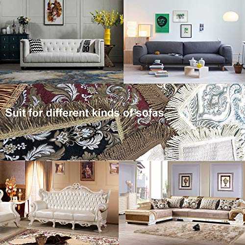 Sideli Luxury Sofa Arm Cover Armrest Covers Nonslip Jacquard Armrest Cover for Chair Couch Sofa Furniture Protectors Set of 2 (Shengkaluo Coffee, 20 x24 Inches Sofa Armrest Cover-2 Pieces) - Thumbnail 5