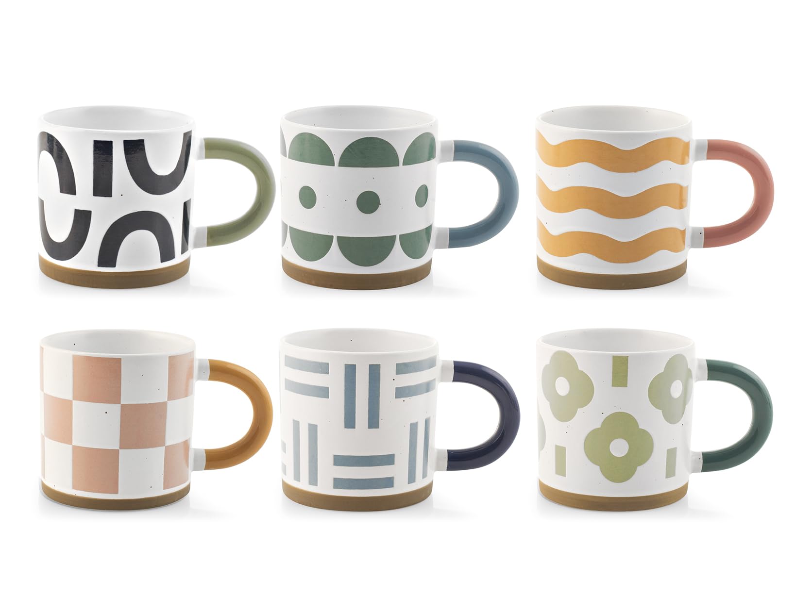 H&H Service de 6 mugs Studio, couleurs assorties, 380 ml