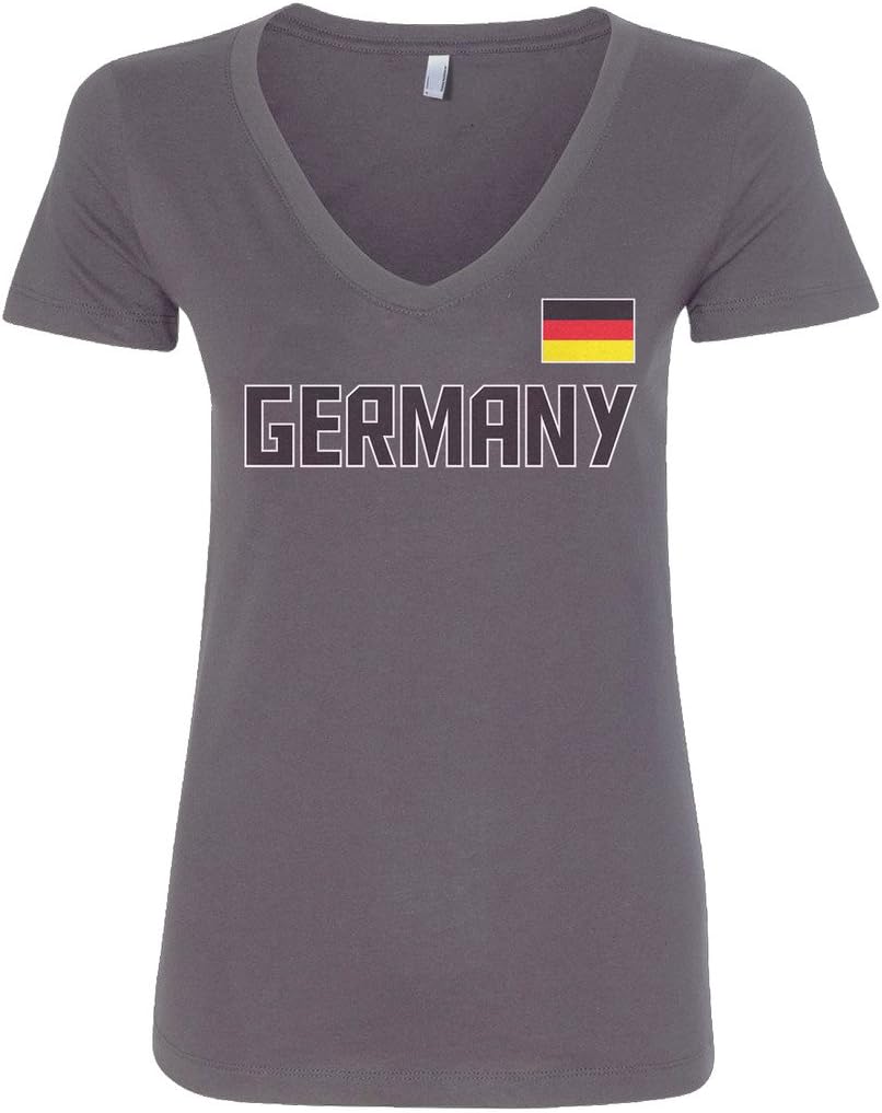 Threadrock Women's Germany National Pride V-Neck T-Shirt